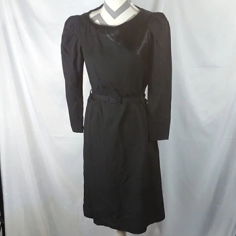 Vtg. Byer Too! Black Belted Dress